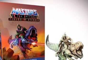 Masters of The Universe: Fields of Eternia The Board Game – King Hsss on Tyrantisaurus